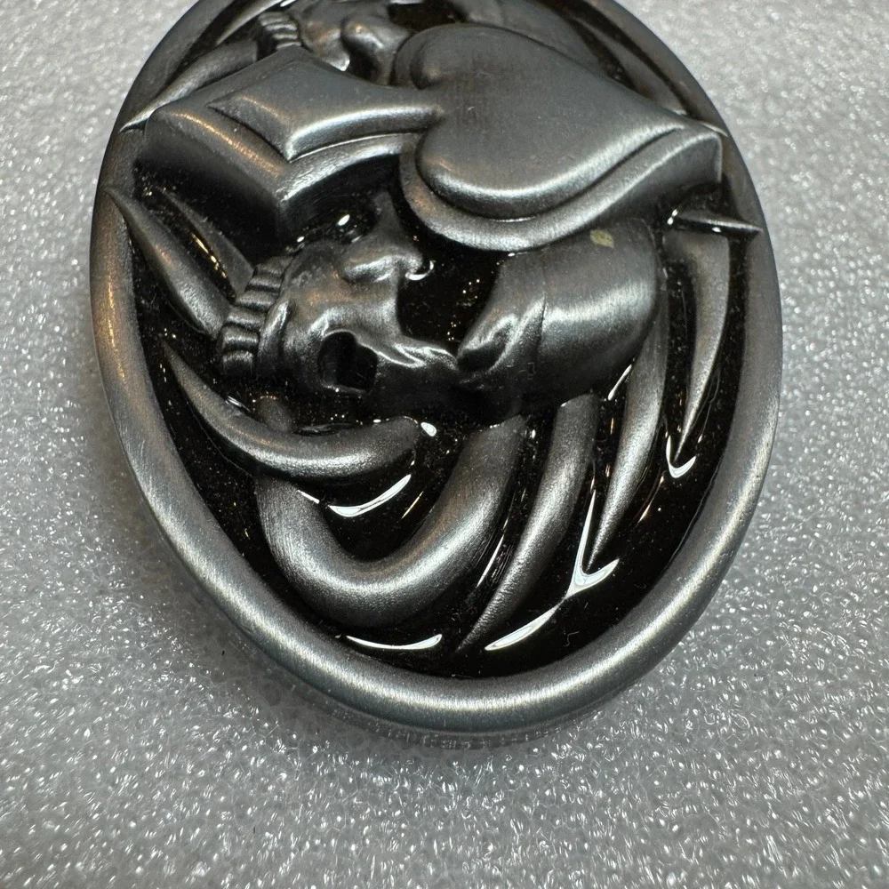Oval Skull Spade Belt Buckle‎ Pewter Tone Men Women Biker Motorcycle